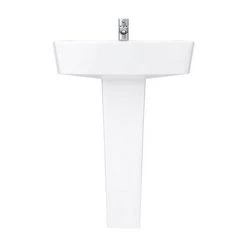 Brooklyn Modern Square Basin + Pedestal (1 Tap Hole) -Wall Hung Basins Shop BR P D5 460