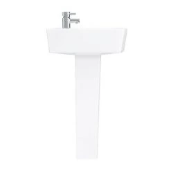 Brooklyn Modern Square Basin + Pedestal (1 Tap Hole) -Wall Hung Basins Shop BR P D6 460