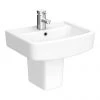 Brooklyn Modern Square Basin & Semi Pedestal (520mm Wide - 1 Tap Hole) -Wall Hung Basins Shop BR520SP prod