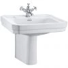 Burlington Victorian Large Basin and Semi Pedestal - Various Tap Hole Options -Wall Hung Basins Shop BUR B3P8 LARGE
