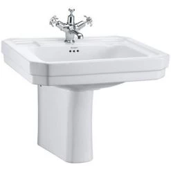 Burlington Victorian Large Basin and Semi Pedestal - Various Tap Hole Options