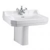 Burlington Edwardian Large Basin and Semi Pedestal - Various Tap Hole Options