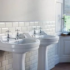 Burlington Edwardian Round Medium Basin and Pedestal - Various Tap Hole Options 7 Burlington Edwardian Round Medium Basin and Pedestal - Various Tap Hole Options -Wall Hung Basins Shop BUR B6P1 D2 460