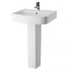 Bliss Modern Square Basin & Pedestal - 1 Tap Hole - 2 x Size Options -Wall Hung Basins Shop Bliss Modern Square Basin Pedestal 1 Tap Hole p