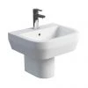 Britton Bathrooms - Curve Washbasin with round semi pedestal - 2 Size Options -Wall Hung Basins Shop Britton Bathrooms Curve Washbasin with round semi pedestal p