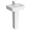 Brooklyn Modern Square Basin + Pedestal (1 Tap Hole)