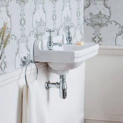 Burlington Edwardian 2TH Wall Mounted Cloakroom Basin - B8 -Wall Hung Basins Shop Burlington Edwardian 2TH Wall Mounted Cloakroom Basin B8 d3 460