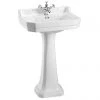 Burlington Edwardian Medium Basin and Regal Pedestal - Various Tap Hole Options -Wall Hung Basins Shop Burlington Edwardian Medium 56cm Basin and Regal Pedestal p