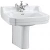 Burlington Edwardian Medium Basin and Semi Pedestal - Various Tap Hole Options -Wall Hung Basins Shop Burlington Edwardian Medium Basin and Semi Pedestal B4P8 Medium