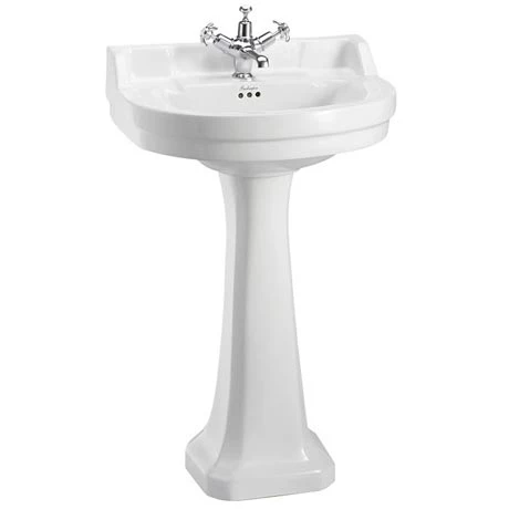 Burlington Edwardian Round Medium Basin and Pedestal - Various Tap Hole Options 3 Burlington Edwardian Round Medium Basin and Pedestal - Various Tap Hole Options