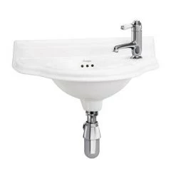 Burlington Traditional 1TH Wall Mounted Curved Cloakroom Basin - P13R