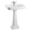 Burlington Victorian Large Basin and Regal Pedestal - Various Tap Hole Options -Wall Hung Basins Shop Burlington Victorian Large Basin and Regal Pedestal prod