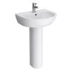 Cove 530mm Basin 1TH with Pedestal -Wall Hung Basins Shop C530BP n p
