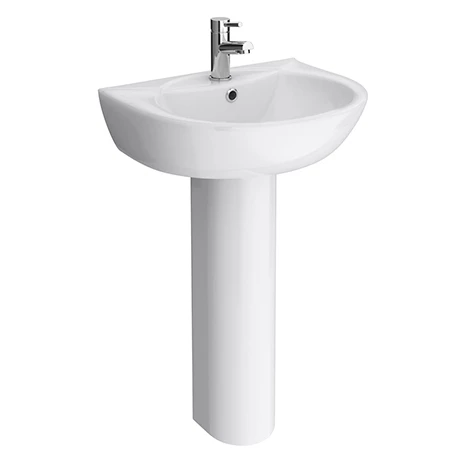 Cove 530mm Basin 1TH with Pedestal 3 Cove 530mm Basin 1TH with Pedestal