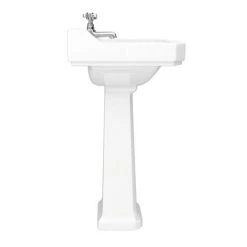 Nuie Carlton 1 Tap Hole Traditional Basin + Pedestal (Various Size Options) -Wall Hung Basins Shop CARL1THBAS D2 460