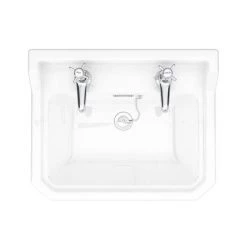 Nuie Carlton 1 Tap Hole Traditional Basin + Pedestal (Various Size Options) -Wall Hung Basins Shop CARL1THBAS D3 460