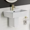 Cubo Basin + Semi Pedestal (520mm Wide - 1 Tap Hole) 1 Cubo Basin + Semi Pedestal (520mm Wide - 1 Tap Hole) -Wall Hung Basins Shop CBSP lrg01 670