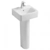 Ideal Standard Connect Cube 40cm 1TH Handrinse Basin + Pedestal -Wall Hung Basins Shop CC 40 1TH F P