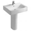 Ideal Standard Connect Cube 1TH Basin + Pedestal 2 Ideal Standard Connect Cube 1TH Basin + Pedestal -Wall Hung Basins Shop CC 50 1TH F P