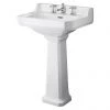 Old London Richmond Comfort Height Traditional 3TH Basin & Pedestal -Wall Hung Basins Shop CCR028 P