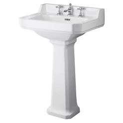 Old London Richmond Comfort Height Traditional 3TH Basin & Pedestal