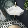 Chatsworth Traditional Corner Cloakroom Basin 1TH - Gloss White -Wall Hung Basins Shop CHT712GW prod