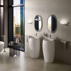 RAK Cloud 50cm 1TH Free Standing Basin - Gloss White -Wall Hung Basins Shop CLOFS5001AWHA D2 460