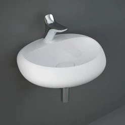 RAK Cloud 55cm 1TH Wall Hung Basin - Matt White