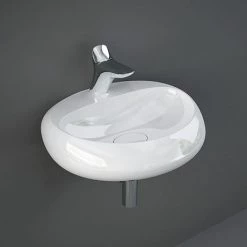 RAK Cloud 55cm 1TH Wall Hung Basin - Gloss White