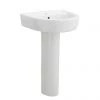 Ultra - Orb 1 Tap Hole Basin and Pedestal Set - 2 size options -Wall Hung Basins Shop COB001 P