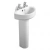 Ideal Standard Connect Arc 45cm 2TH Corner Handrinse Basin + Pedestal -Wall Hung Basins Shop CONA CRN 2TH P