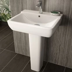 Hudson Reed Arlo 550mm 1TH Basin + Full Pedestal