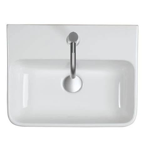 Crosswater Navona Gloss White Square Wall Mounted / Counter Top Basin - 1 Tap Hole 4 Crosswater Navona Gloss White Square Wall Mounted / Counter Top Basin - 1 Tap Hole - Image 2
