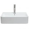 Crosswater Navona Gloss White Square Wall Mounted / Counter Top Basin - 1 Tap Hole -Wall Hung Basins Shop CT08801SCW m