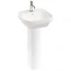 Britton Bathrooms Curve2 450mm 1TH Basin with Full Pedestal -Wall Hung Basins Shop CU45FPED P