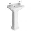 Carlton Cloakroom Basin with Full Pedestal (2 Tap Hole - 515mm Wide) -Wall Hung Basins Shop Carlton Cloakroom Basin with Full Pedestal 2 Tap Hole 515mm Wide PRODUCT