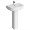 Cruze Basin with Full Pedestal (550mm Wide - 1 Tap Hole) 1 Cruze Basin with Full Pedestal (550mm Wide - 1 Tap Hole) -Wall Hung Basins Shop Cruze Basin with Full Pedestal 550mm Wide p