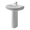 Duravit D-Code 1TH Basin + Full Pedestal -Wall Hung Basins Shop DC551THFP P
