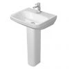 Duravit DuraStyle 550mm 1TH Washbasin Med + Full Pedestal -Wall Hung Basins Shop DSM551THFP P
