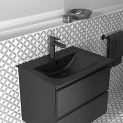 Ideal Standard Connect Air Silk Black 640mm Wall Mounted / Vanity Basin - E0279V3 -Wall Hung Basins Shop E0289V3.ai5 460
