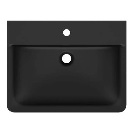 Ideal Standard Connect Air Cube Silk Black 600mm Wall Mounted / Vanity Basin - E0298V3 6 Ideal Standard Connect Air Cube Silk Black 600mm Wall Mounted / Vanity Basin - E0298V3 - Image 4