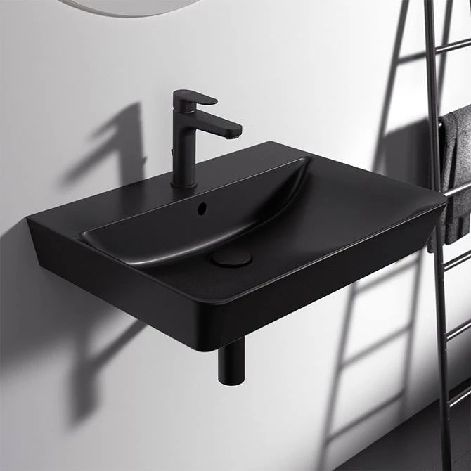 Ideal Standard Connect Air Cube Silk Black 600mm Wall Mounted / Vanity Basin - E0298V3 3 Ideal Standard Connect Air Cube Silk Black 600mm Wall Mounted / Vanity Basin - E0298V3