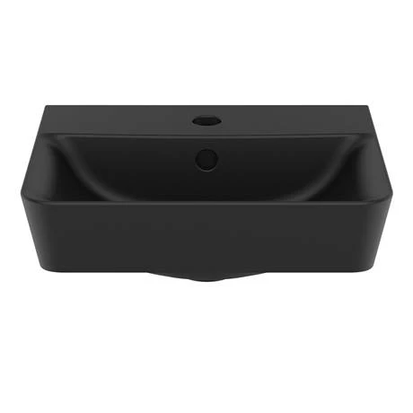 Ideal Standard Connect Air Cube Silk Black 400mm Wall Mounted / Vanity Basin - E0307V3 5 Ideal Standard Connect Air Cube Silk Black 400mm Wall Mounted / Vanity Basin - E0307V3 - Image 3