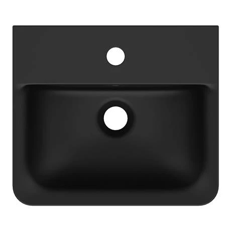 Ideal Standard Connect Air Cube Silk Black 400mm Wall Mounted / Vanity Basin - E0307V3 6 Ideal Standard Connect Air Cube Silk Black 400mm Wall Mounted / Vanity Basin - E0307V3 - Image 4