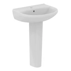 Ideal Standard Eurovit+ 550mm 1 Tap Hole Basin + Pedestal -Wall Hung Basins Shop E254701 D3 460