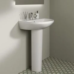 Ideal Standard Eurovit+ 550mm 1 Tap Hole Basin + Pedestal