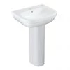 Grohe Euro Ceramic 550mm 1TH Basin + Full Pedestal -Wall Hung Basins Shop EURFP600 P 1