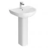 Eclipse Bathroom Basin + Full Pedestal (555mm Wide - 1 Tap Hole) -Wall Hung Basins Shop Eclipse Basin and Full Pedestal p