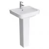 Genova Modern Basin with Pedestal (550mm Wide - 1 Tap Hole) 1 Genova Modern Basin with Pedestal (550mm Wide - 1 Tap Hole) -Wall Hung Basins Shop Genova Modern Basin 1TH with Pedestal 550mm prod