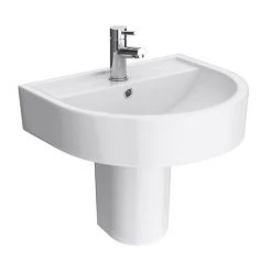Hudson Reed Luna 1TH Basin + Semi Pedestal (Various Sizes) -Wall Hung Basins Shop Hudson Reed Luna 1TH Basin Semi Pedestal d2 460